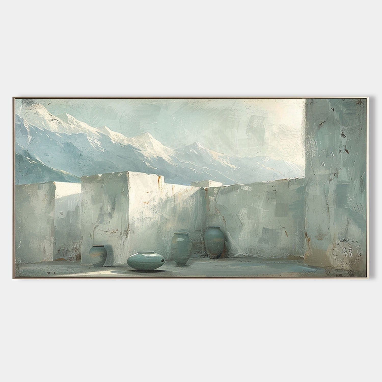 Wall Art Mountain Courtyard Ceramic Vessels - Neutralighting