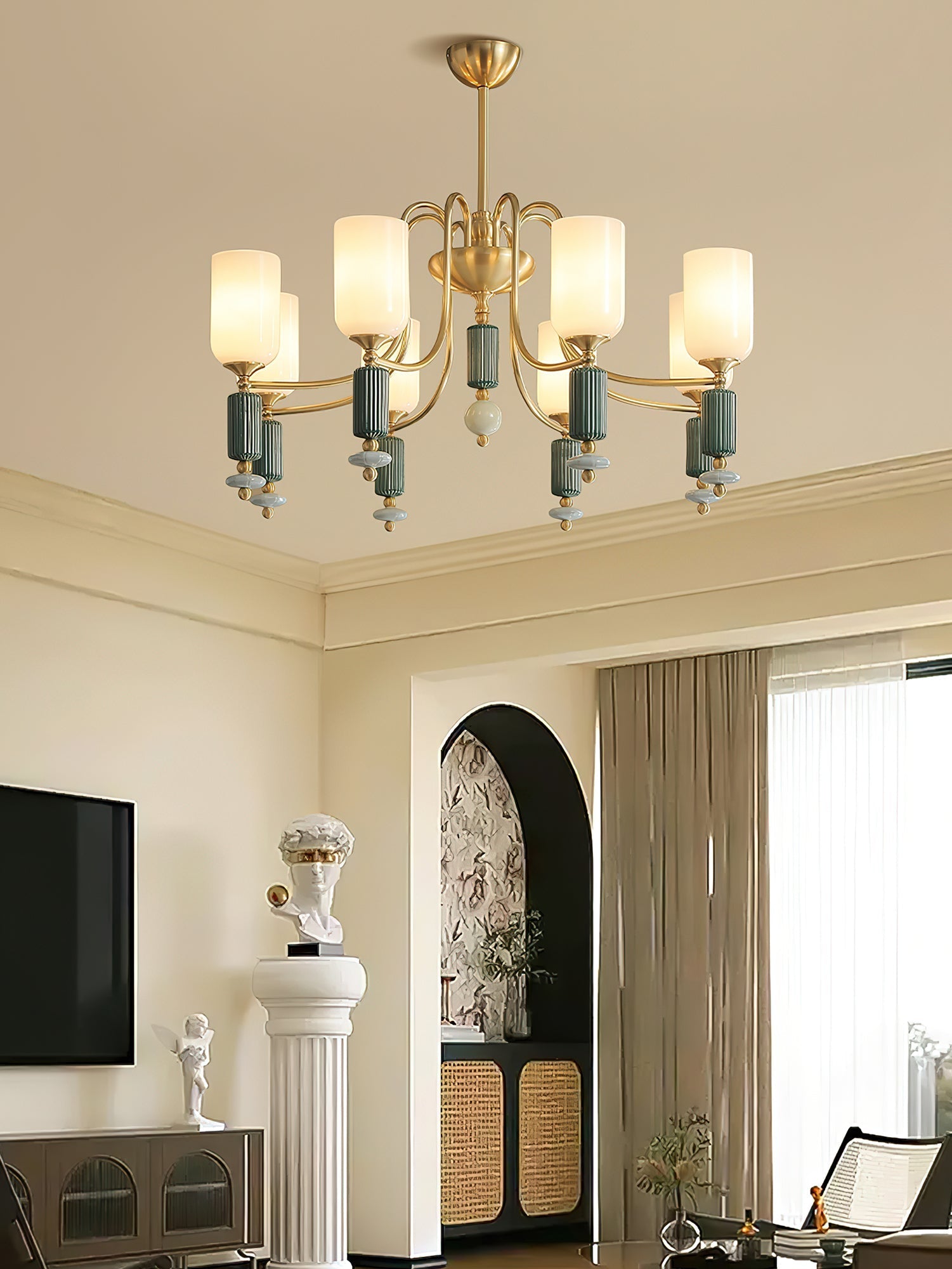 Xorn Ceramic Chandelier-Neutral Decor