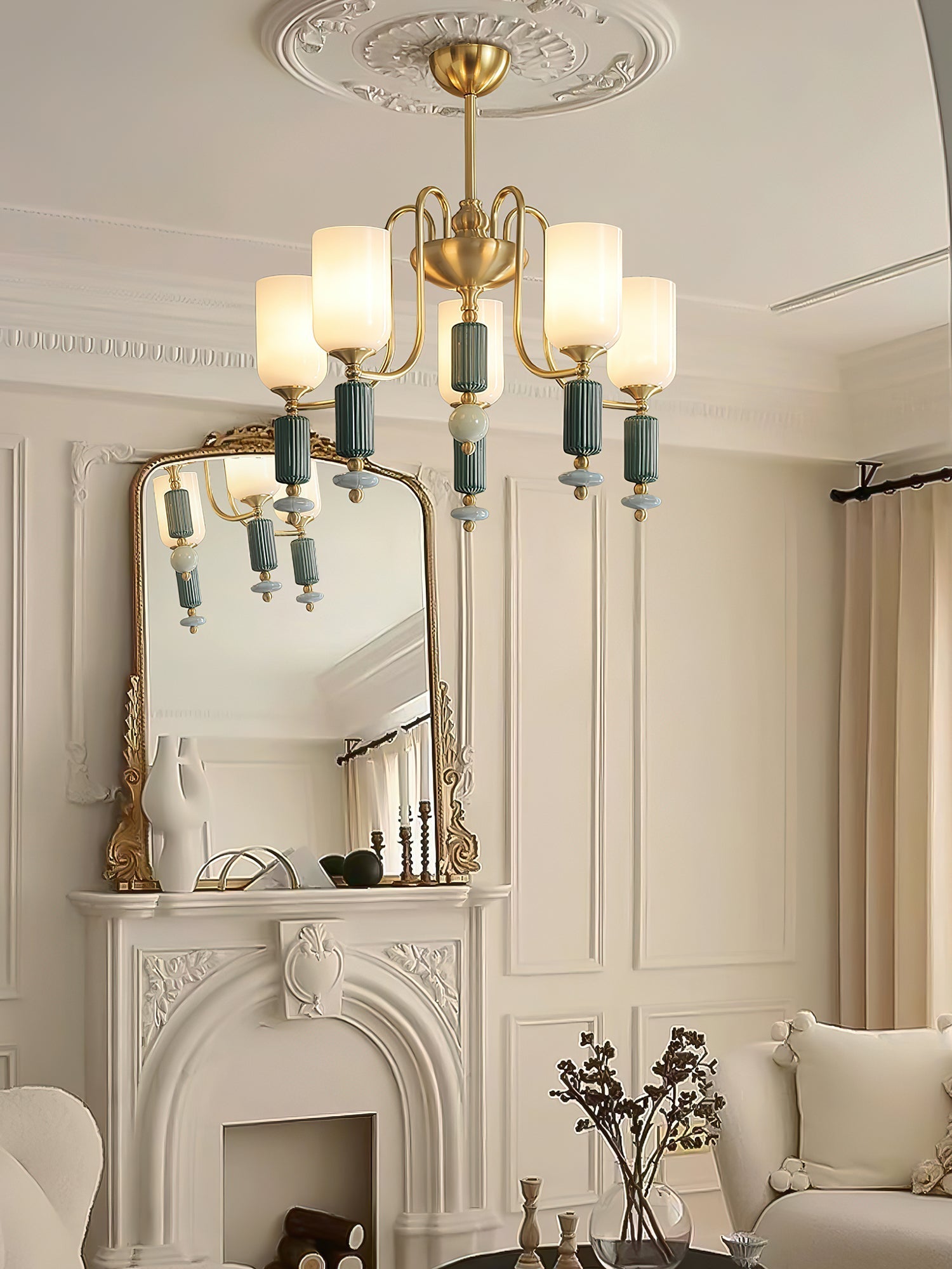 Xorn Ceramic Chandelier-Neutral Decor