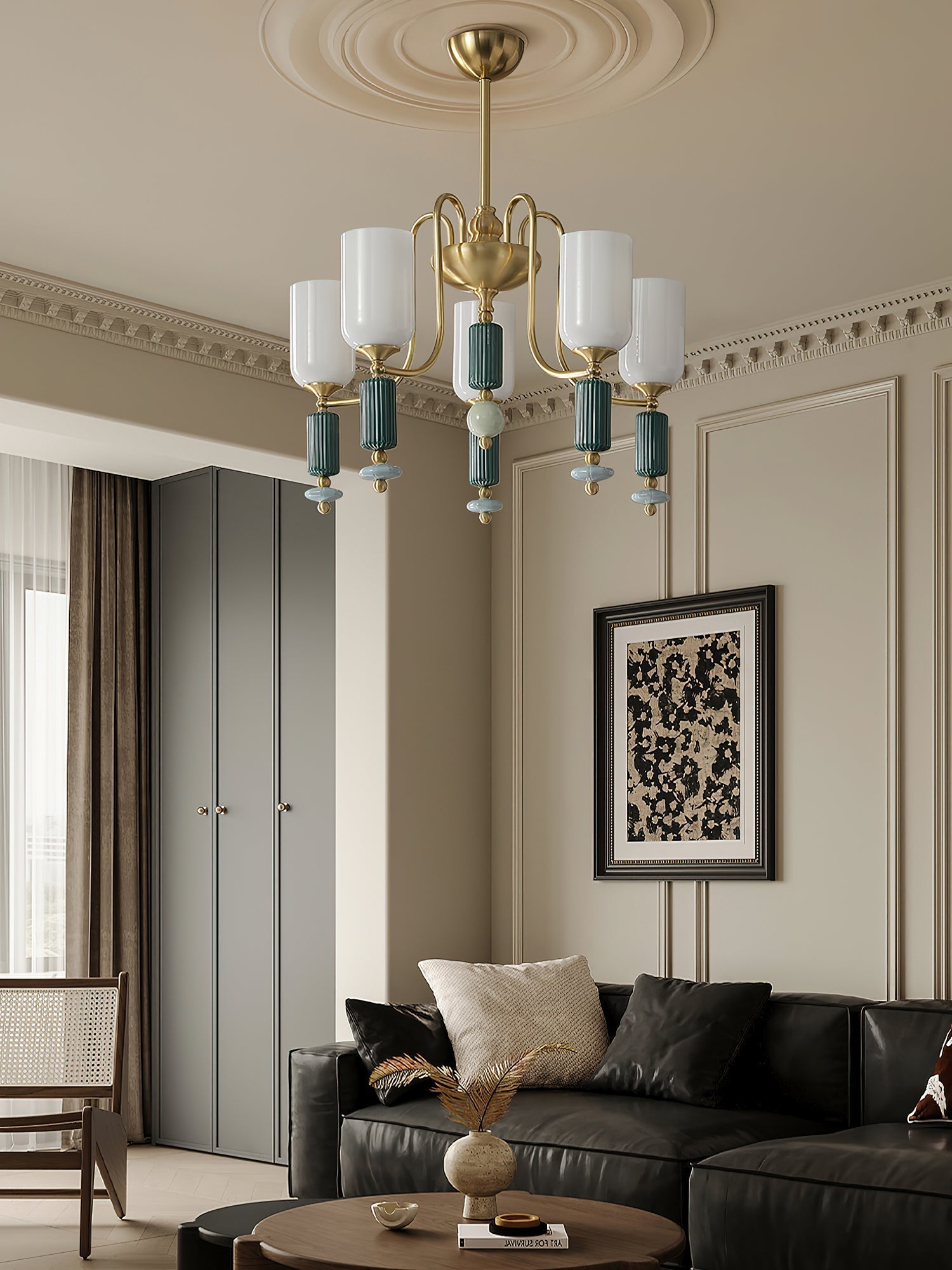 Xorn Ceramic Chandelier-Neutral Decor