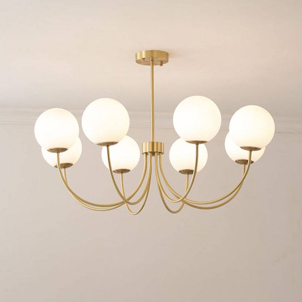 Valentina Modern Ball Bubble Metal/Glass Chandelier, Gold - Neutral Decor