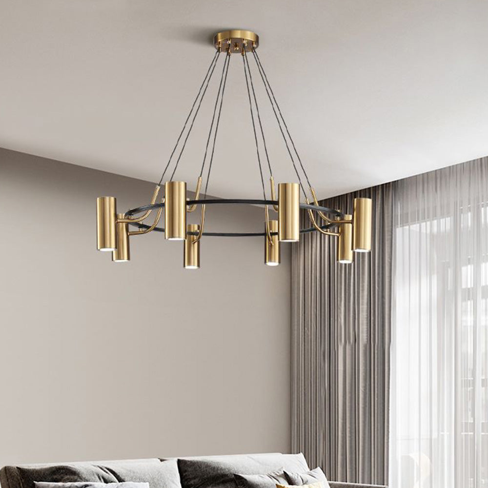 Arisha Modern Spotlight Metal Pendant Light, Gold - Neutral Decor
