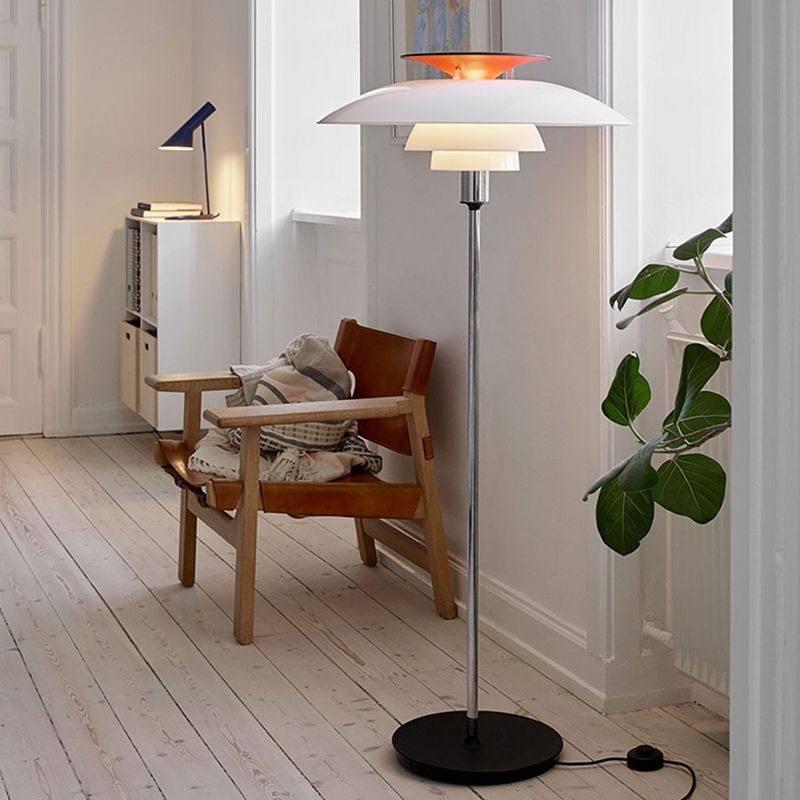 Salgado Modern Flying Saucer Metal Acrylic Floor Lamp - Neutral Decor