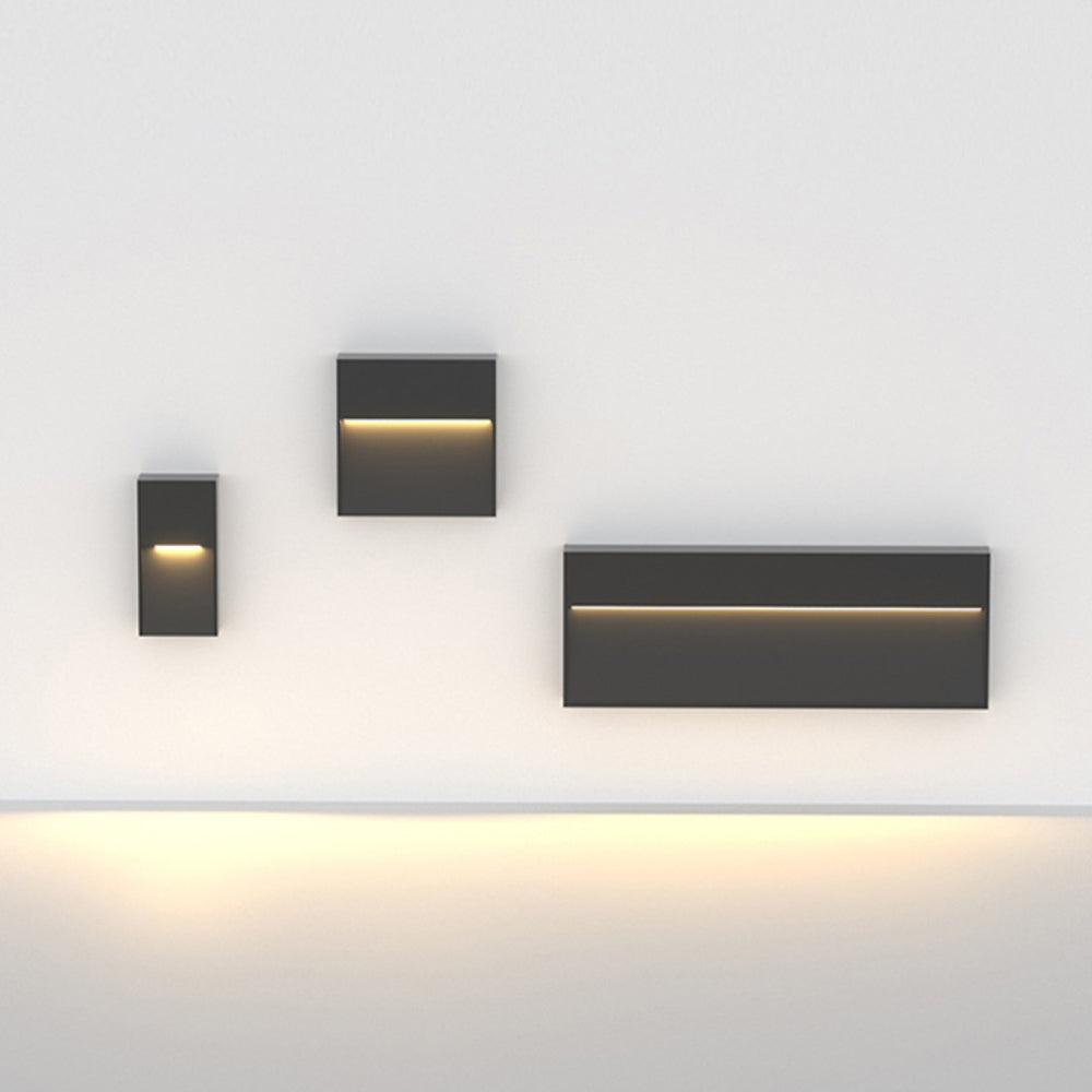 Ray Metal Rectangular Outdoor Deck/Step Light, Black - Neutral Decor