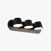 Arisha Modern Cylindrical Metal Mirror Front Wall Lamp, Black - Neutral Decor