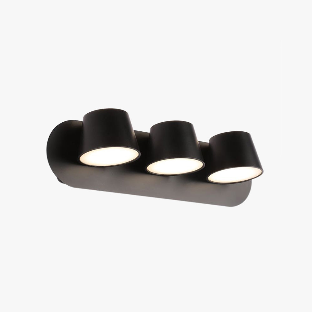 Arisha Modern Cylindrical Metal Mirror Front Wall Lamp, Black - Neutral Decor