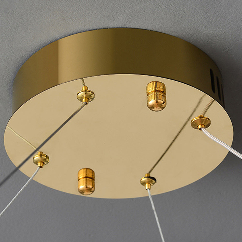 Kristy Modern Luxury Round Glass Chandelier, Gold - Neutral Decor
