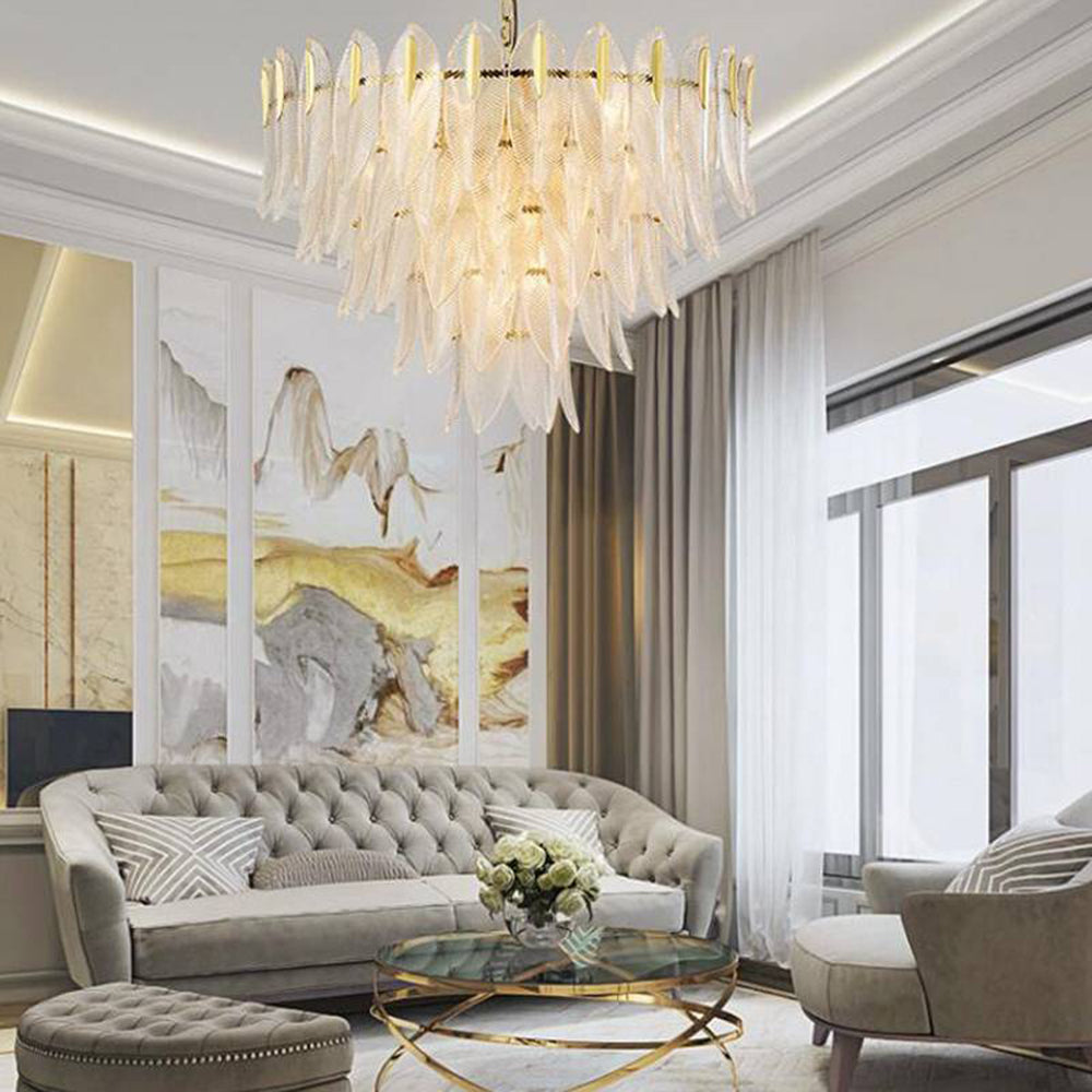 Kristy Modern Gold Feather Chandelier, 3 Style - Neutral Decor