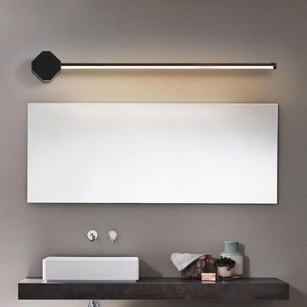 Arisha Minimalist Square Linear Metal/Acrylic Wall Lamp, Black/White - Neutral Decor