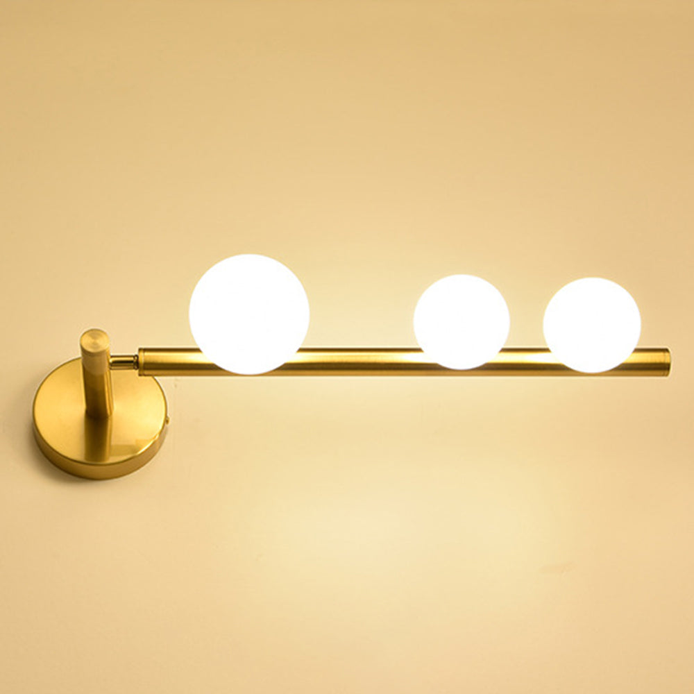 Valentina Modern Globe Metal/Glass Wall Lamp, Black/Gold - Neutral Decor