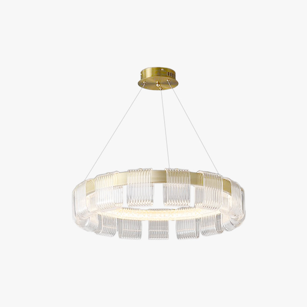 Arisha Modern Acrylic Ring Pendant Light, White/Gold - Neutral Decor