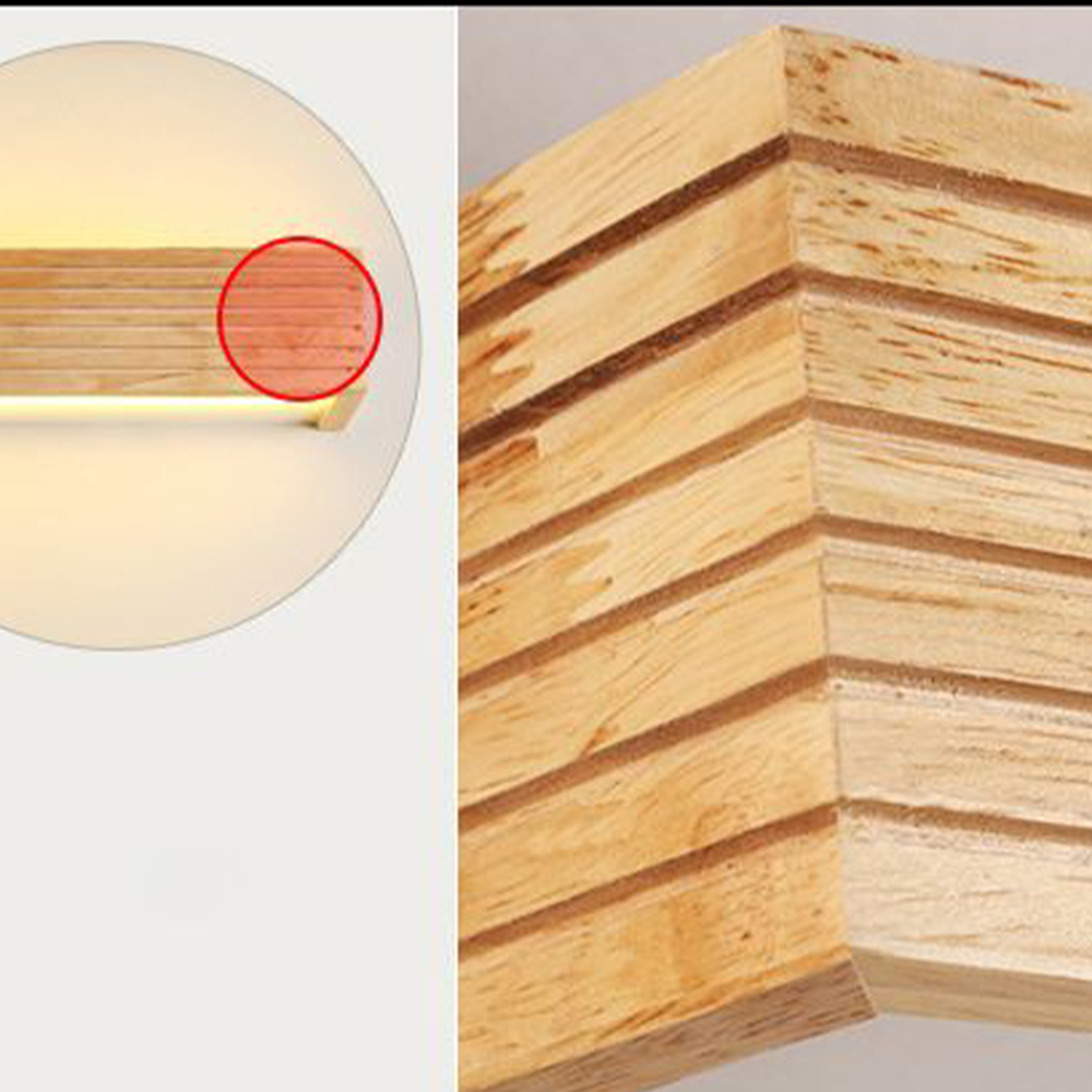 Muto Modern Wooden LED Indoor Wall Light, Bedroom - Neutral Decor