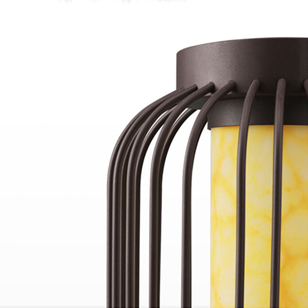 Ray Lantern Solar/Rechargeable Outdoor Floor Lamp, Brown - Neutral Decor