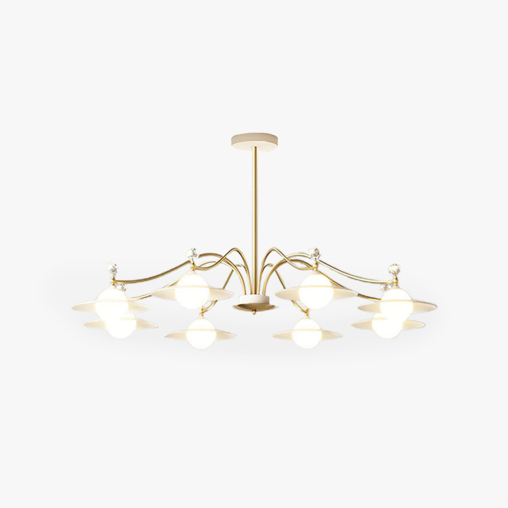 Arisha Blown Gold Chandelier, 6/8 Heads - Neutral Decor