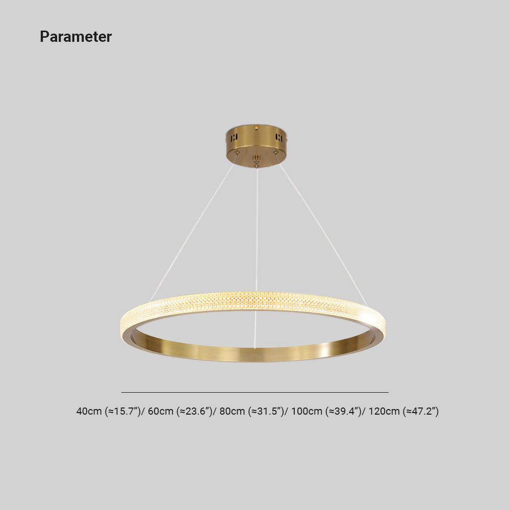 Kristy Modern Ring Metal/Arcylic LED Pendant Light, Black/Gold - Neutral Decor