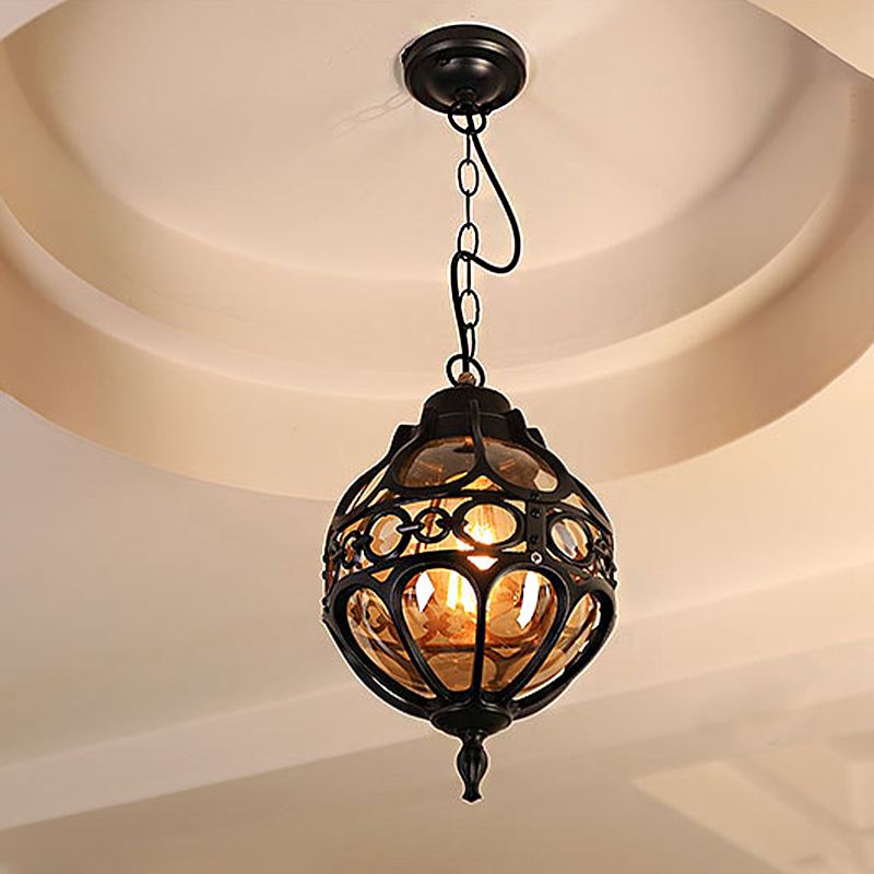 Silva Loft Sphere Vintage Farmhouse Rustic Pendant Light Black/Bronze Dining Room - Neutral Decor