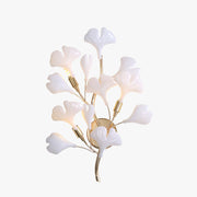 Olivia Decorative Flower in Golden White Ceramic Wall Lamp - Neutral Decor