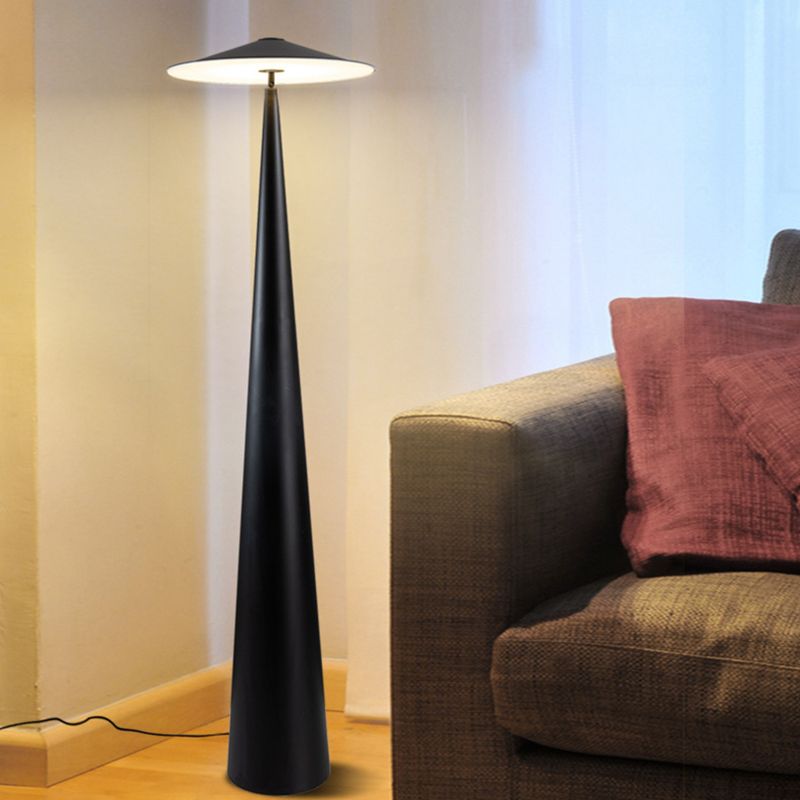 Salgado Modern Saucer Shaped Metal Floor Lamp,Black - Neutral Decor