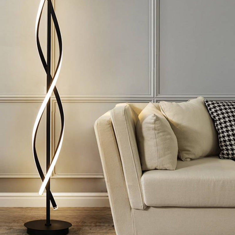 Mira Postmodern Linear Acrylic Floor Lamp, Black/White - Neutral Decor