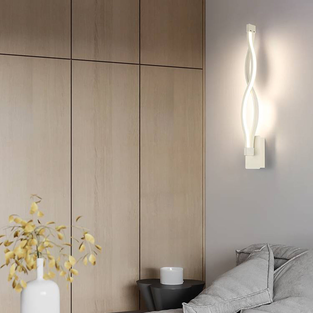 Arisha Wave Modern Simple Wall Lamp, Black & White - Neutral Decor