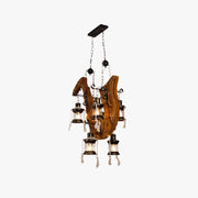Epoch Retro Saxophone Metal/Wood Pendant Light, Walnut - Neutral Decor