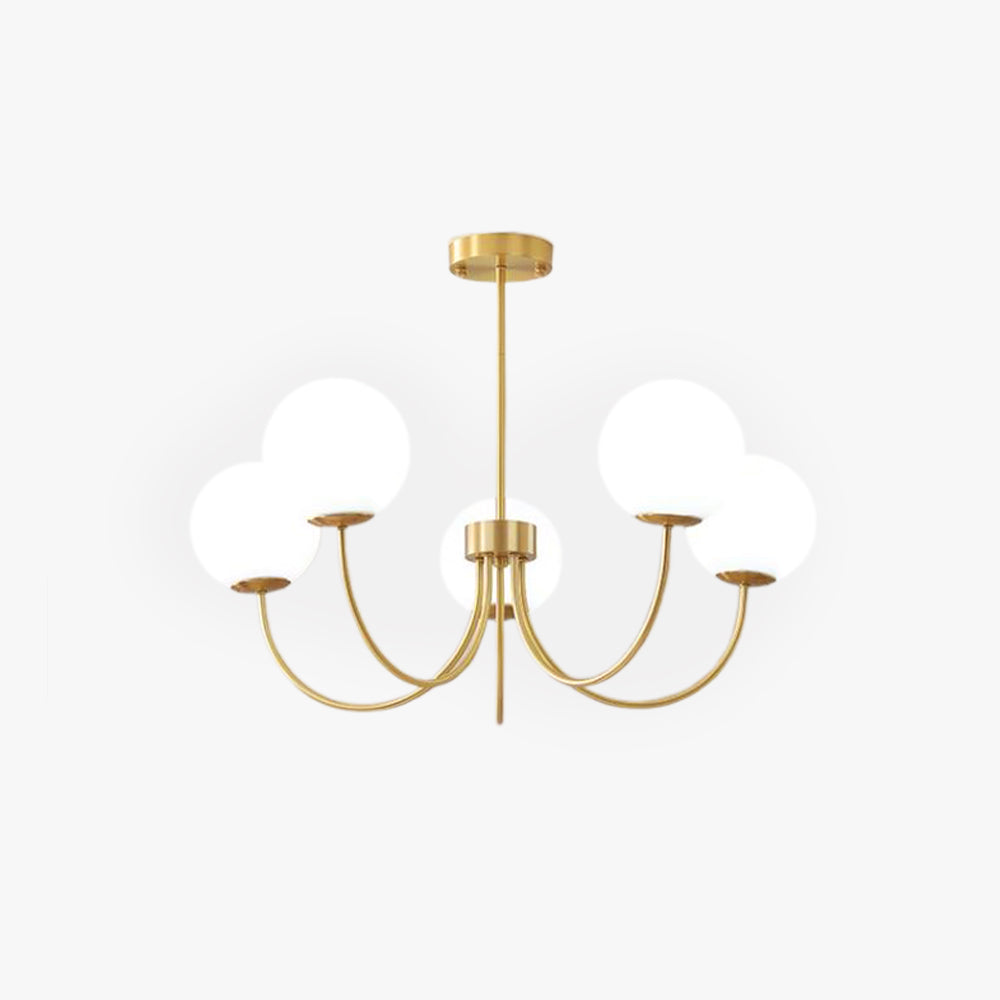 Valentina Modern Ball Bubble Metal/Glass Chandelier, Gold - Neutral Decor