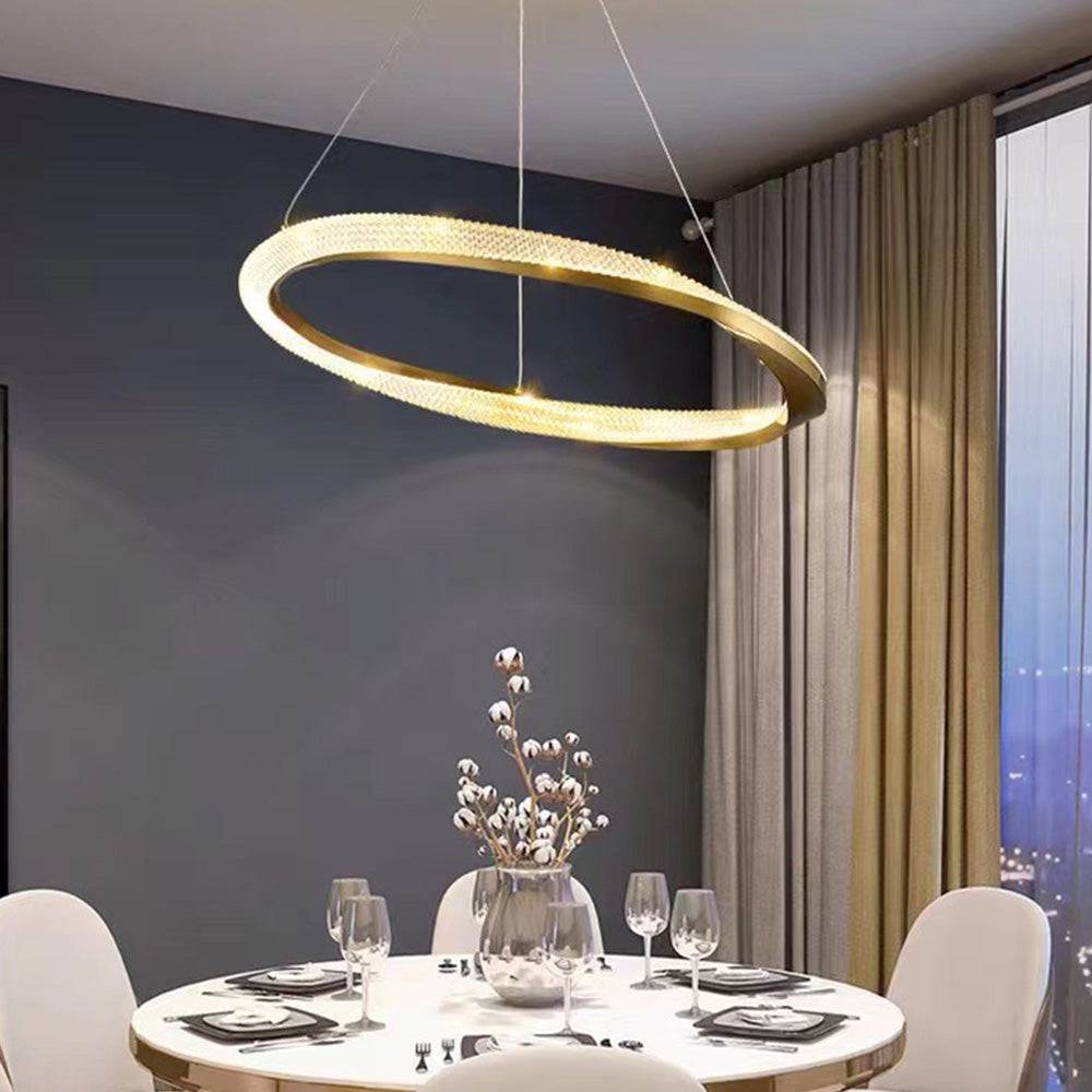Kristy Pendant Light, Aluminium & Arcylic, 1/2 Rings, 2 Color - Neutral Decor