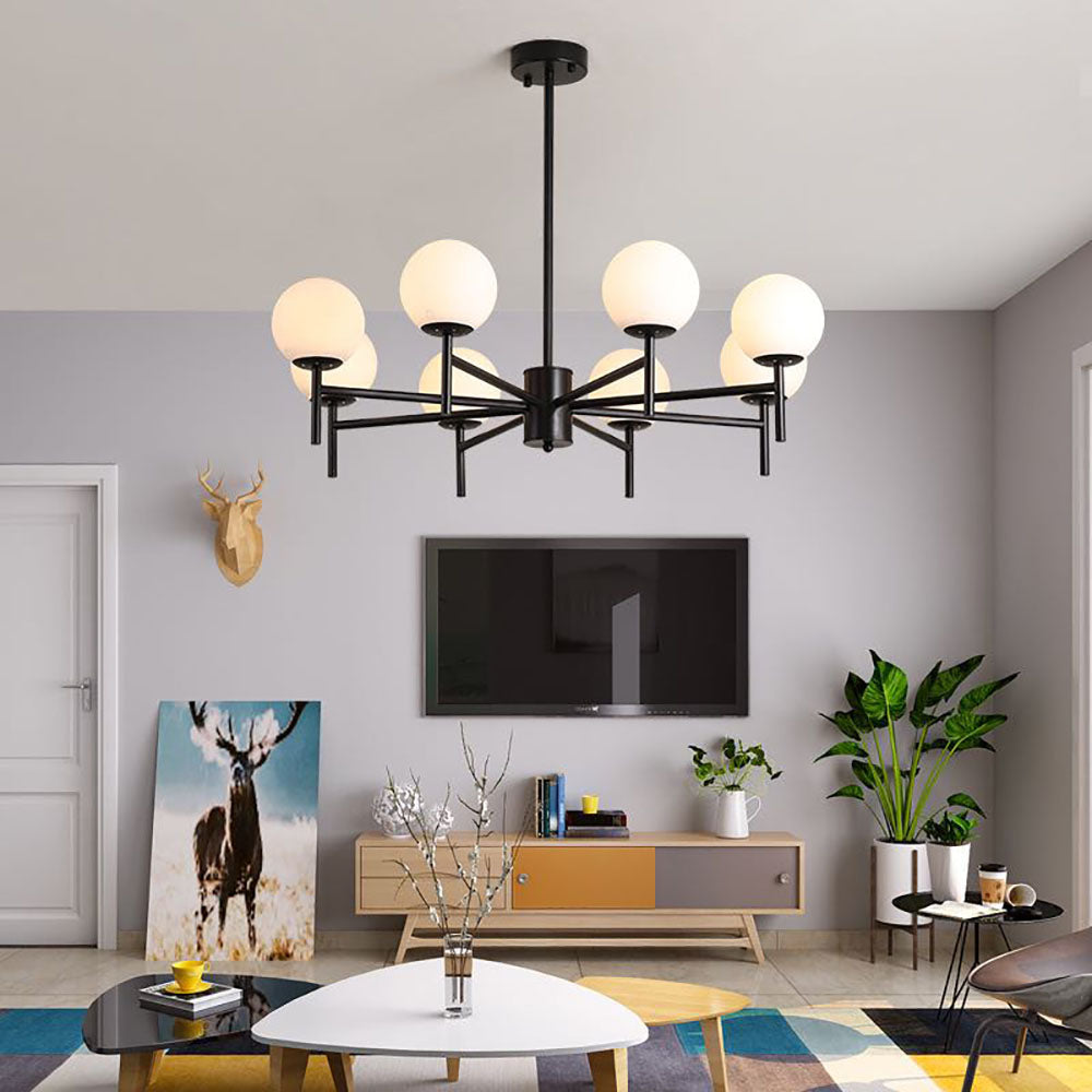 Silva Modern Globe Bubble Metal/Glass Pendant Light, Gold/Black - Neutral Decor