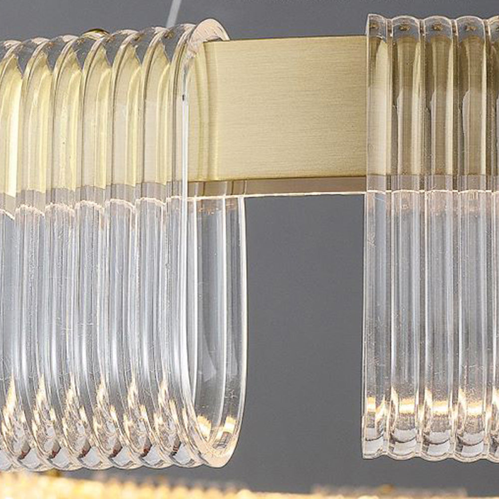 Arisha Modern Acrylic Ring Pendant Light, White/Gold - Neutral Decor