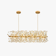 Arisha Luxury Lineal/Flower Chandelier, Gold, Metal/Crystal - Neutral Decor