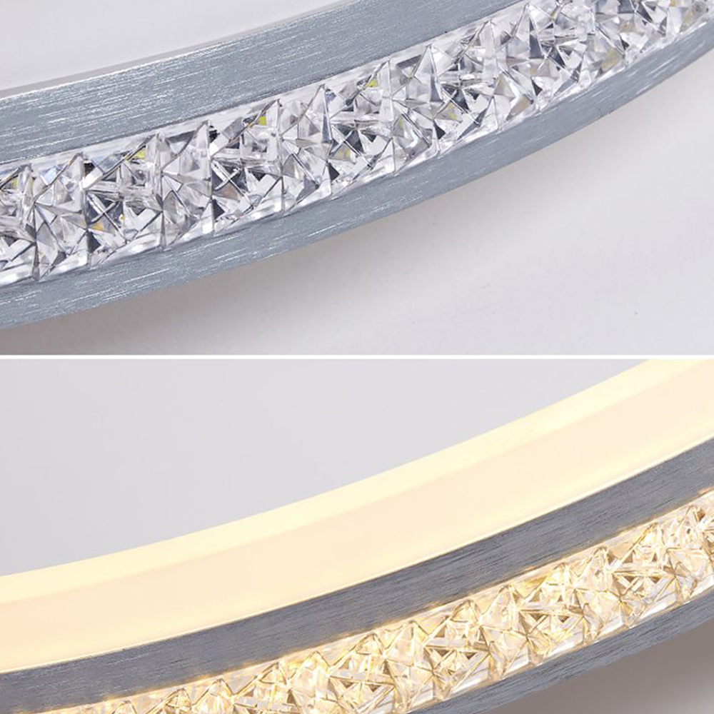 Arisha Modern Ring Metal/Acrylic Flush Mount Ceiling Lights, Silver - Neutral Decor