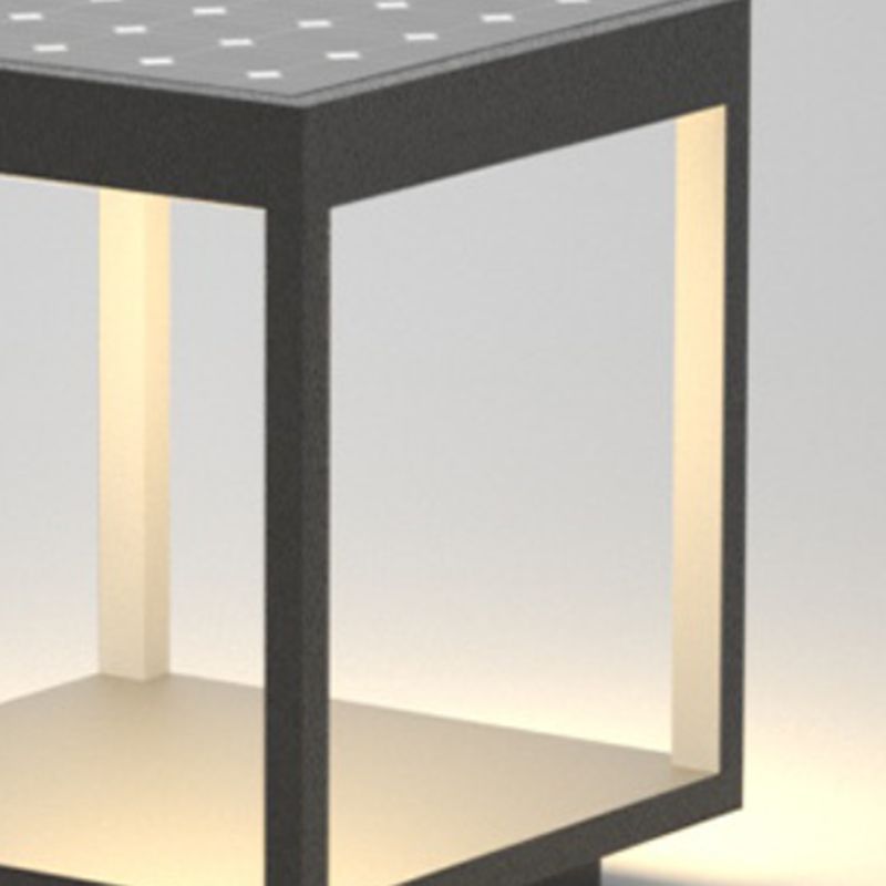 Ray Modern Rectangular Metal LED Outdoor Light Post - Neutral Decor