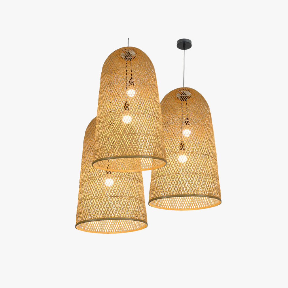 Ritta Natural Handmade Bamboo Led Pendant Light, Bedroom - Neutral Decor