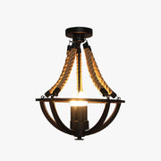 Alessio Vintage Rustic Swag Metal Pendant Light, Black - Neutral Decor