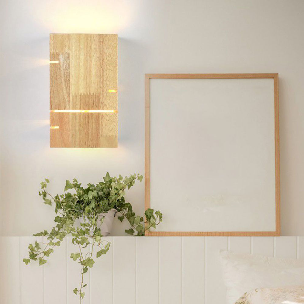 Muto Wall Lamp Rectangular Minimalist, Mounted Bedside, Wood, Bedroom - Neutral Decor