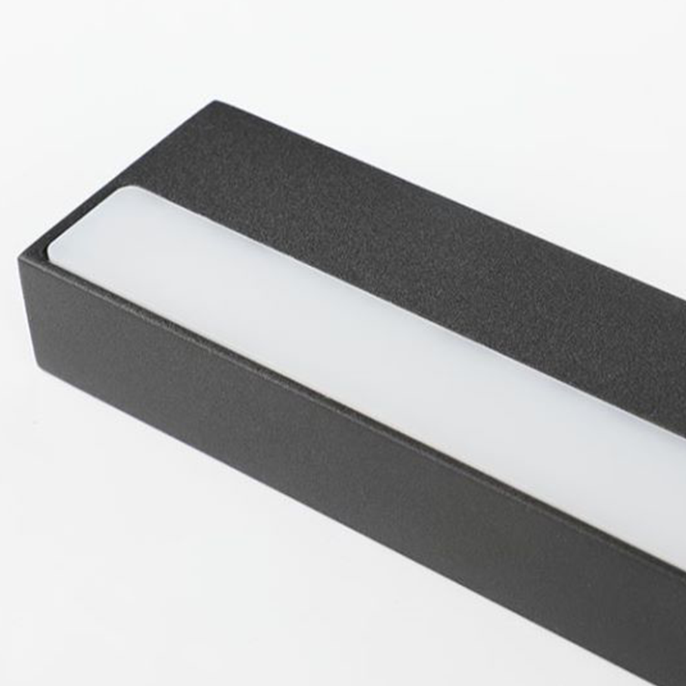 Arisha Modern Rectangular Linear Mirror Front Wall Lamp, Black - Neutral Decor