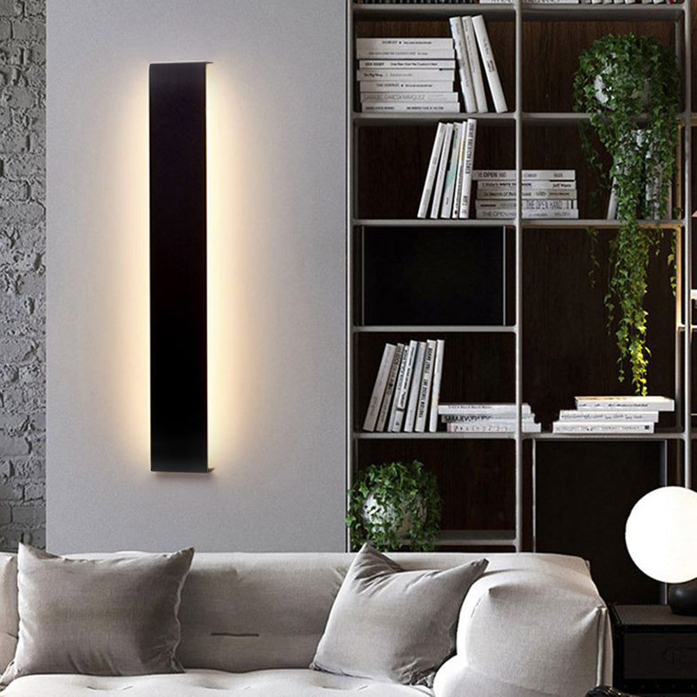 Arisha Minimalist Rectangular Wall Lamp,Black/White/Gold - Neutral Decor