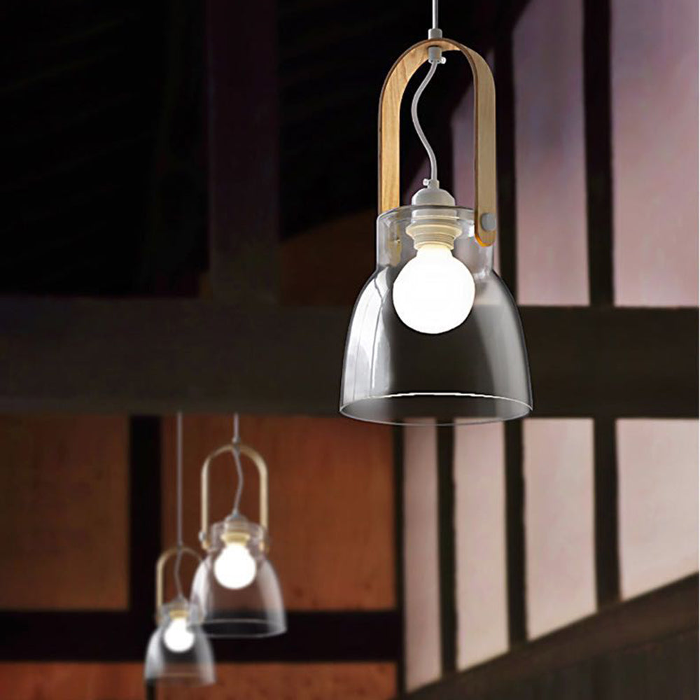 Valentina Minimalist Bowl Shaped Glass Pendant Light, Clear - Neutral Decor