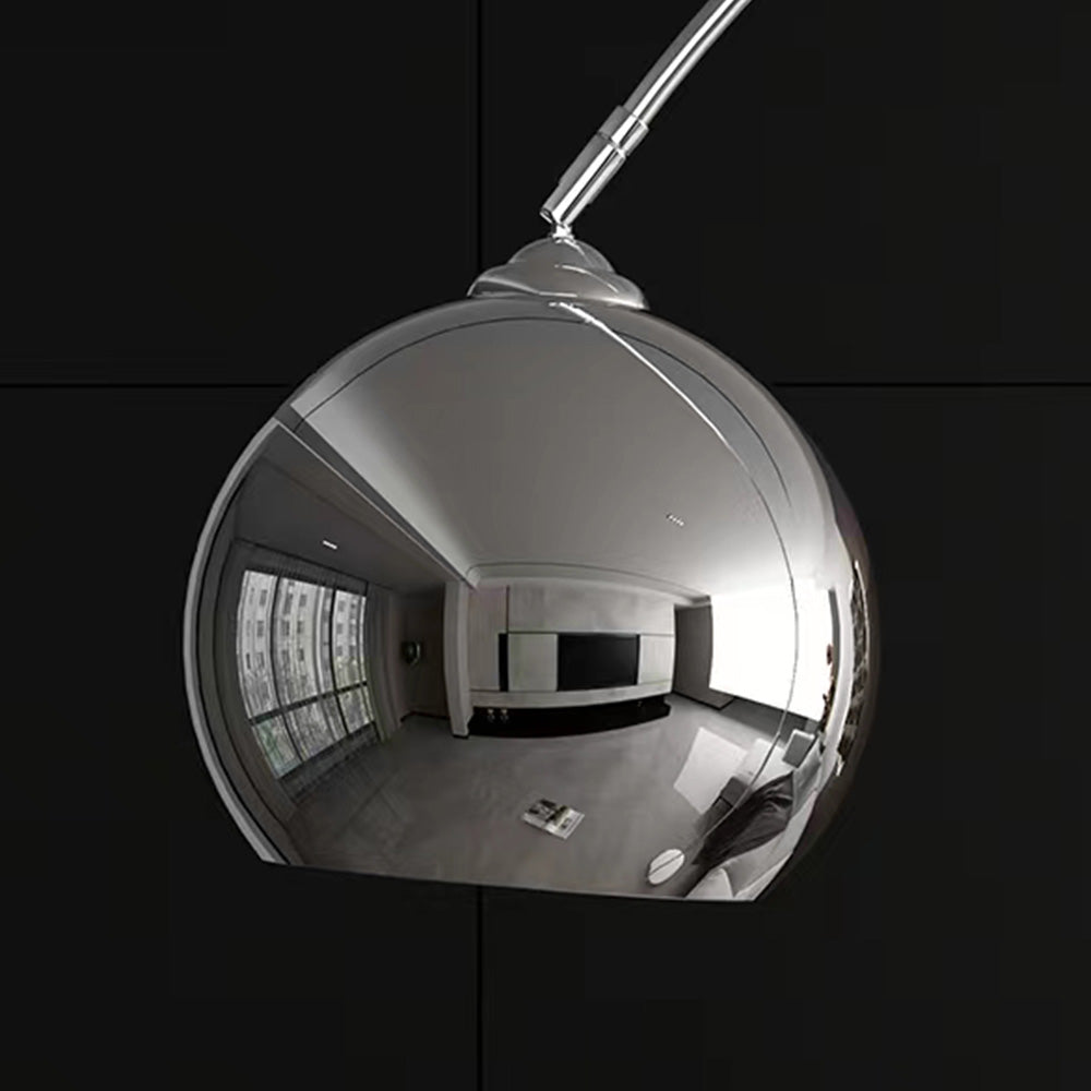 Salgado Modern Arc Metal Floor Lamp, Chrome, Study/Bedroom - Neutral Decor