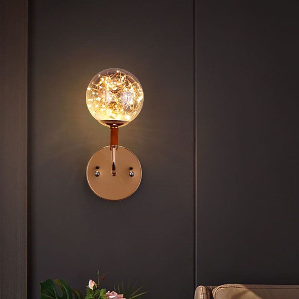 Valentina Wall Lamp Starry Globe Art Deco, Black/Gold, Bedroom - Neutral Decor