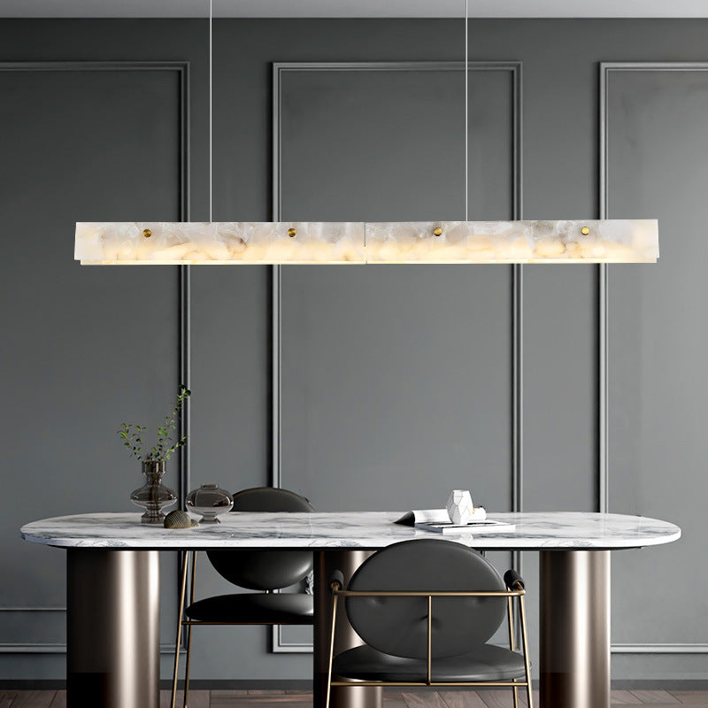 Arisha Modern LED Pendant Light White Marble Dining Room/Bar - Neutral Decor