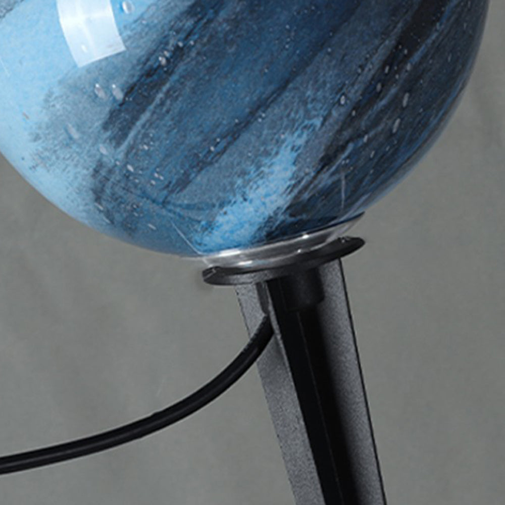 Ray Decorative Solar Acrylic Planet Outdoor Ground Light, Milk Curry/Blue - Neutral Decor