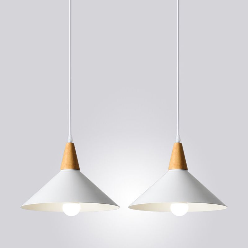 Valentina Minimalist Cap-shaped Metal Pendant Light, Natural Wood - Neutral Decor