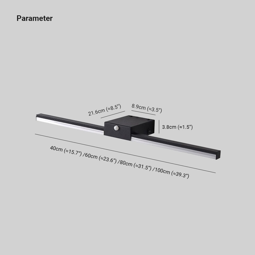 Arisha Minimalist Linear Metal Wall Lamp, Black/White, Bathroom - Neutral Decor