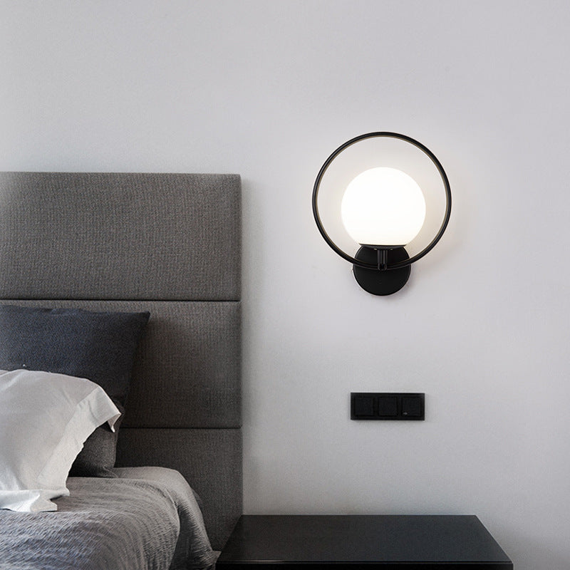 Valentina Modern LED Indoor Wall Lamp Black/Gold Glass Bedroom Hallway - Neutral Decor