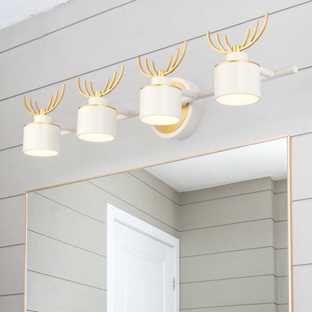 Arisha Modern Deer Metal/Acrylic Wall Lamp, Gold & White, Bathroom - Neutral Decor