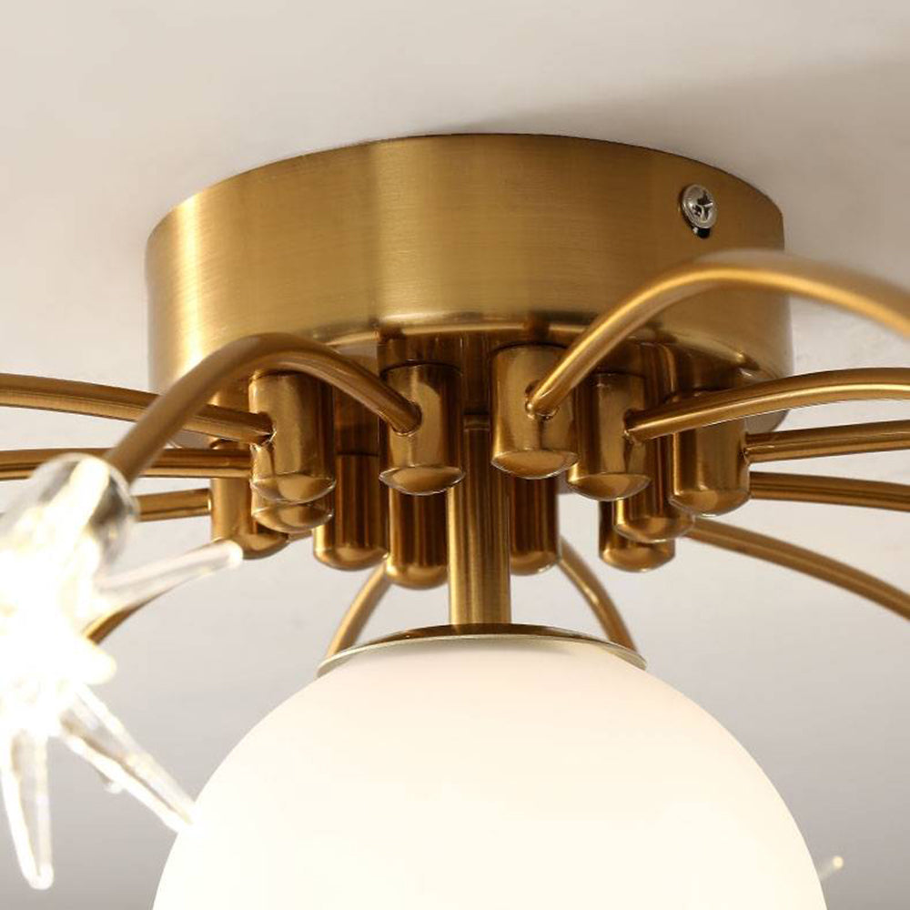 Aria Modern Planet Flush Mount Ceiling Light, Living Room - Neutral Decor
