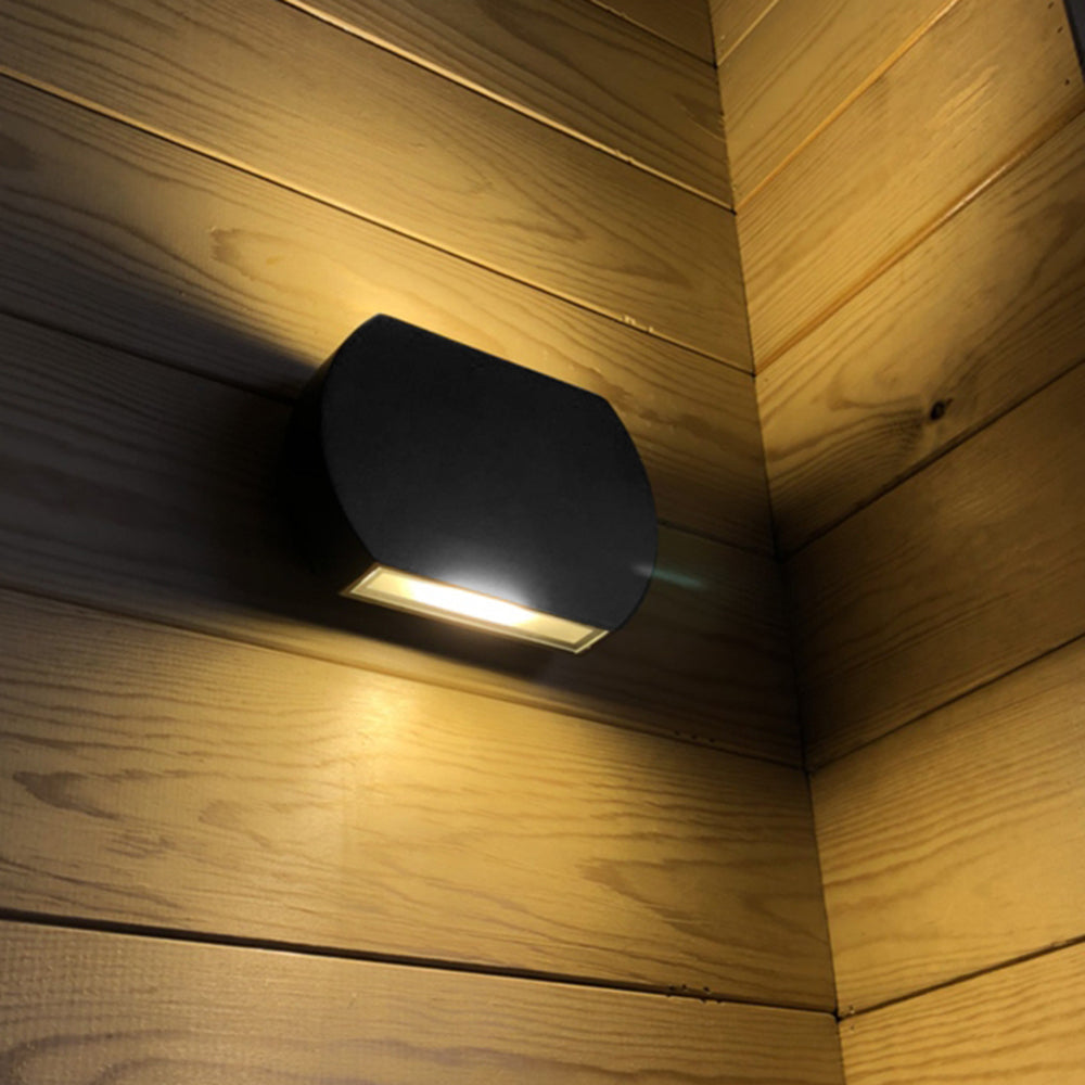 Ray Minimalist Geometric Metal Outdoor Wall Lamp, Black/Grey - Neutral Decor