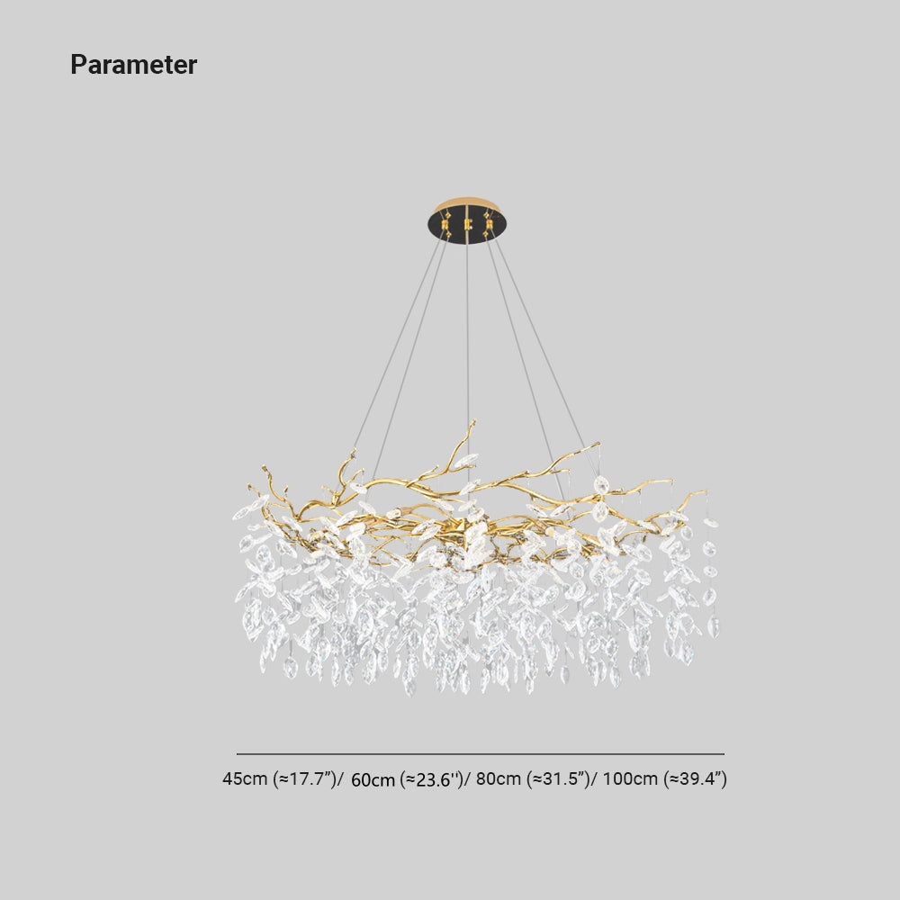 Kristy Contemporary Gold Glass Crystal Chandelier - Neutral Decor