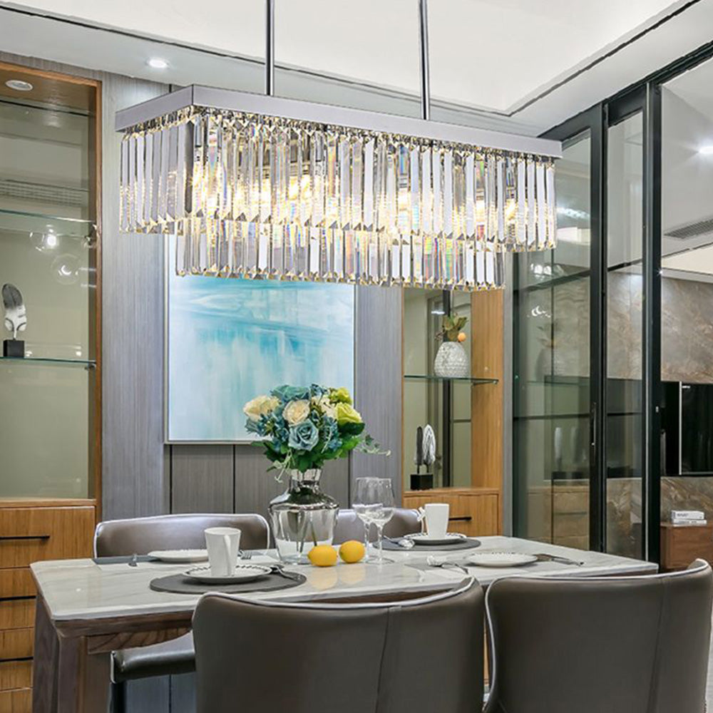 Kristy Modern Art Deco LED Pendant Light, Crystal/Metal - Neutral Decor